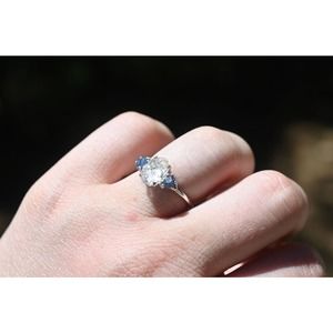 Sapphire Diamond Engagement Ring alternative engagement rings unique gift